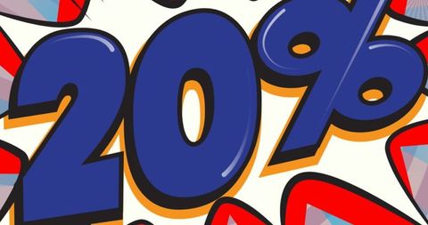 20 Percent Discount with Vintage Comic Speech Bubble Design