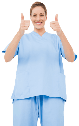 Cheerful Healthcare Professional Giving Thumbs Up on Transparent Background - Download Free Stock Videos Pikwizard.com