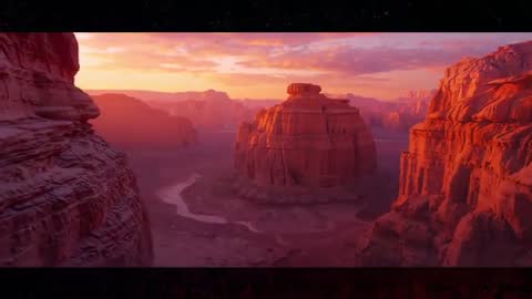 Sun Setting Over Majestic Red Canyon Layers