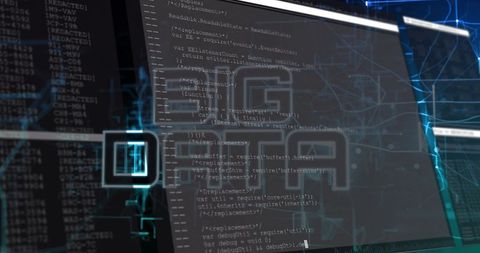 Futuristic Digital Interface with Big Data Visualizations