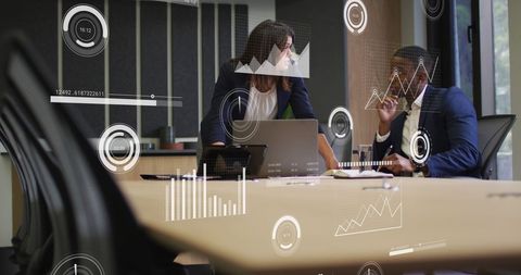 Diverse Business Team Analyzing Financial Data with Hull Numbers