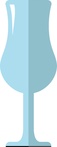 Stylish Blue Wine Glass on Transparent Background Illustrating Elegance