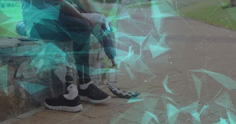 Athlete with Running Blade Embracing Technology Patterns