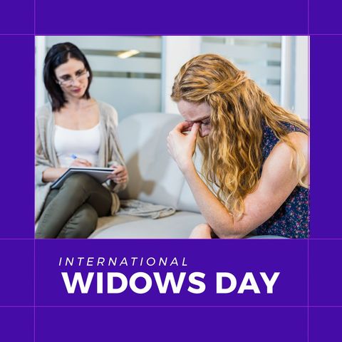 Counselor Supporting Woman on International Widows Day - Download Free Stock Templates Pikwizard.com