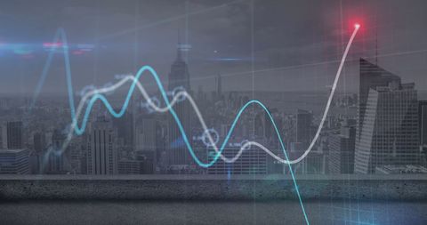 Financial Growth Curve Over City Skyline Displaying Business Trends - Download Free Stock Images Pikwizard.com