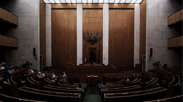 Empty Government Assembly Hall With Eagle Emblem - Download Free Stock Images Pikwizard.com