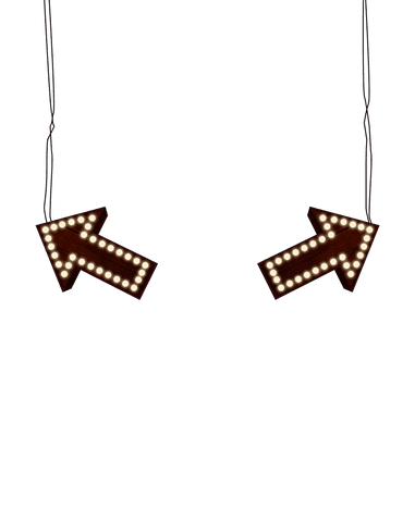 retro double-sided arrow with illuminated bulbs on transparent background - Download Free Stock Videos Pikwizard.com