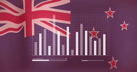 Analyzing Financial Data on New Zealand Flag Background