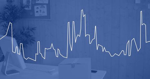 Abstract Data Processing Concept with Office Background