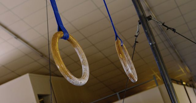 Gymnastic Wood Rings Hanging in Training Facility - Download Free Stock Images Pikwizard.com