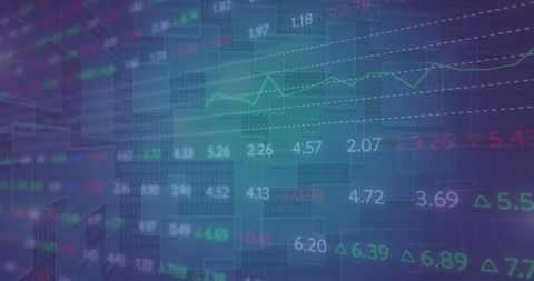 Financial Data Processing Over Digital Grid - Download Free Stock Images Pikwizard.com