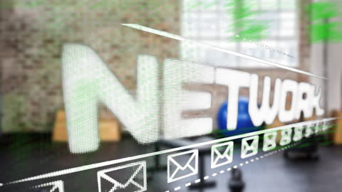 Digital Data Graphics Overlaying Modern Gym Environment