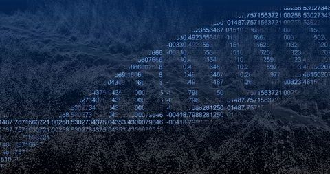 Digital Code Waveforms Over Futuristic Grid Landscape - Download Free Stock Images Pikwizard.com