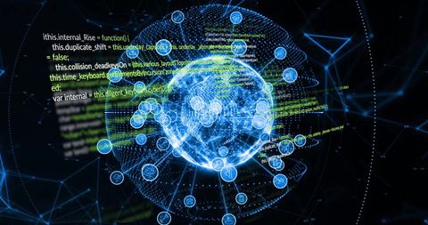 Futuristic Network Connections with Digital Programming Code - Download Free Stock Images Pikwizard.com