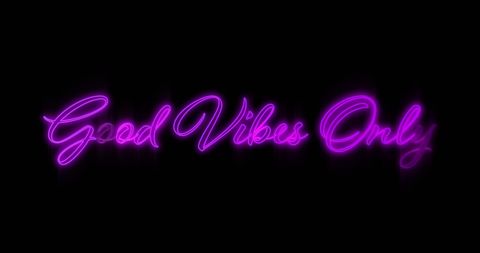 Neon Good Vibes Only Sign Glowing Brightly in Darkness - Download Free Stock Images Pikwizard.com