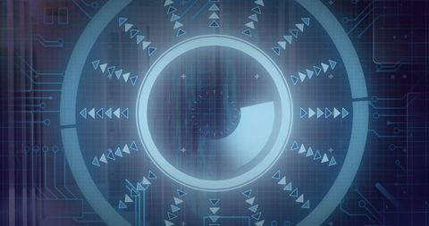 Futuristic Digital Interface with Circular Patterns and Data Arrows - Download Free Stock Images Pikwizard.com