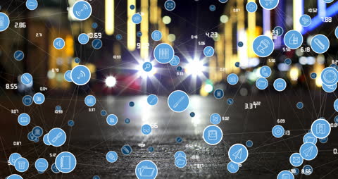 Icons and Data Networks Integrating with Urban Nightscape
