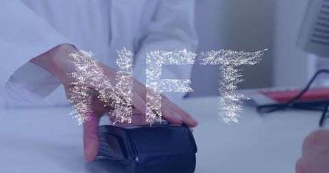 NFT Text Overlay on Contactless Payment Concept