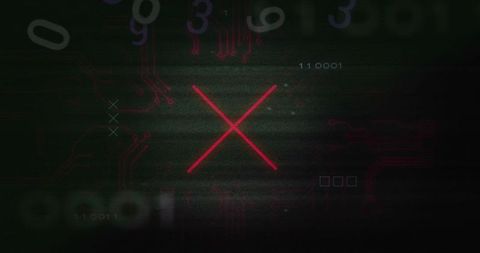 glowing red x symbol on dark futuristic digital interface - Download Free Stock Images Pikwizard.com