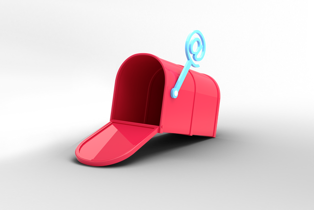 Red Mailbox with @ Sign on Transparent Background - Download Free Stock Videos Pikwizard.com