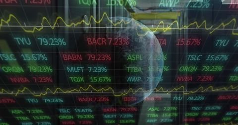 Global Data Processing with Stock Market Visualization Overlay - Download Free Stock Images Pikwizard.com