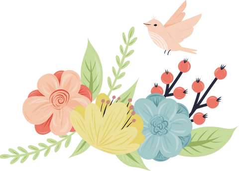 transparent vector illustration of flowers and bird for nature concepts - Download Free Stock Videos Pikwizard.com