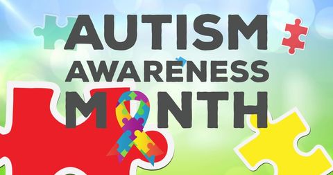 Autism Awareness Month Puzzles Forming Ribbon Symbol - Download Free Stock Images Pikwizard.com