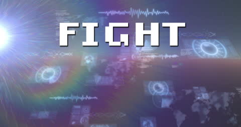 Digital Futuristic Scope Scanning with Fight Message