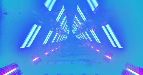Futuristic Digital Light Tunnels with Vivid Blue hues - Download Free Stock Images Pikwizard.com