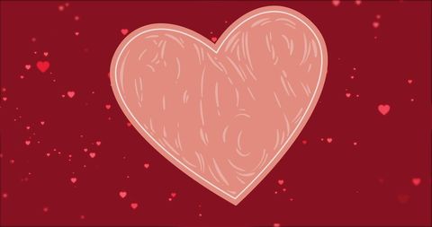 Pink Heart on Red Background with Floating Hearts - Download Free Stock Images Pikwizard.com