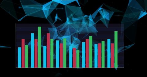 Vibrant Bar Graphs with Futuristic Abstract Background - Download Free Stock Images Pikwizard.com