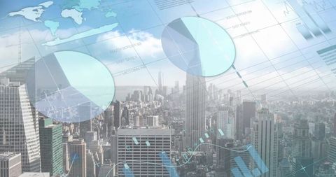 Digital Finance and Business Data Integrating Over Urban Skyline - Download Free Stock Images Pikwizard.com