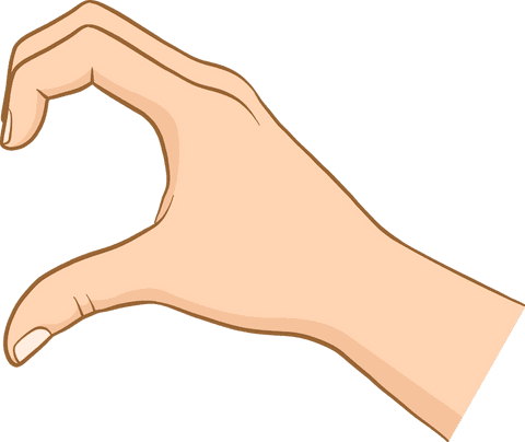 Cartoon Hand Pinching Gesture With Transparent Background Illustration