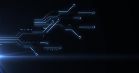 Futuristic Digital Circuit Board with Glowing Data Lines - Download Free Stock Images Pikwizard.com
