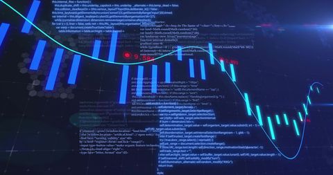 Dynamic Financial Data Visualization with Digital Code - Download Free Stock Images Pikwizard.com