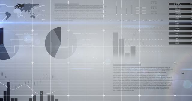 Abstract Financial Data Chart with World Map Overlay - Download Free Stock Images Pikwizard.com