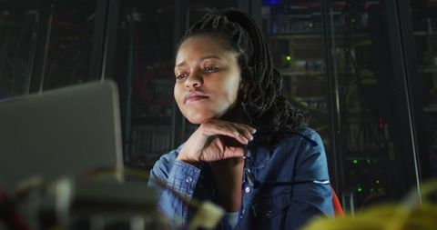 African American Female IT Professional in Data Center - Download Free Stock Images Pikwizard.com