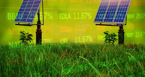 Environmentally Friendly Finance Display with Solar Panels