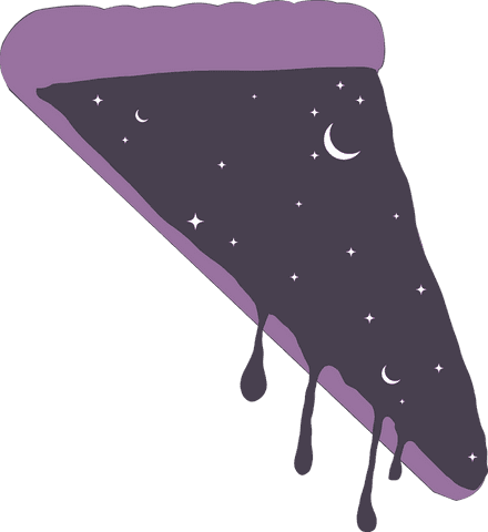 cosmic pizza slice dripping with starry night topping on transparent background - Download Free Stock Videos Pikwizard.com