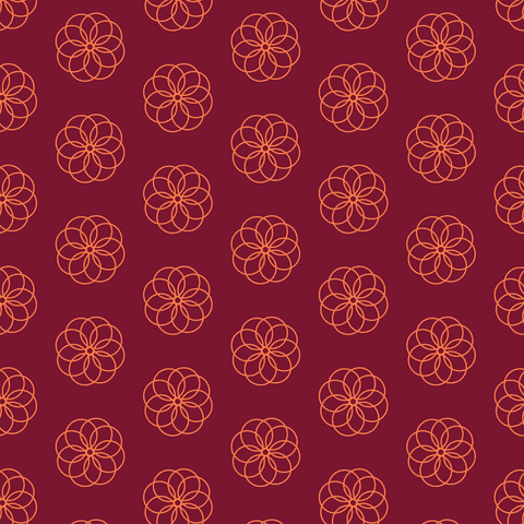 Seamless Floral Circle Pattern on Transparent Maroon - Download Free Stock Videos Pikwizard.com
