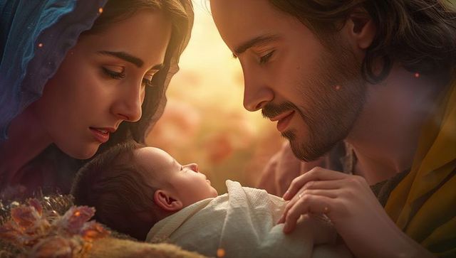 Tender family bond with newborn in rustic setting