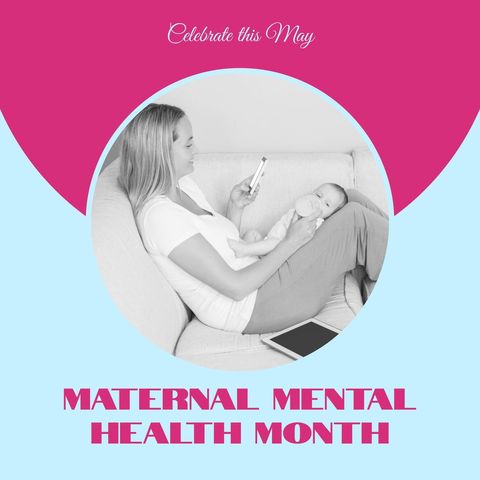 Maternal Mental Health Awareness with Mother and Baby At Home - Download Free Stock Templates Pikwizard.com