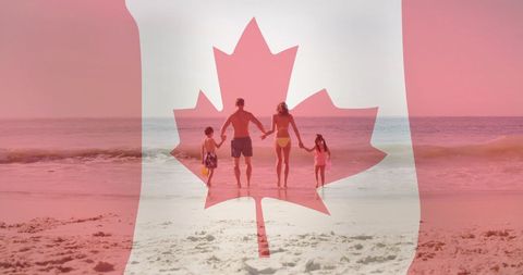 Family celebrate unity and togetherness with canadian pride