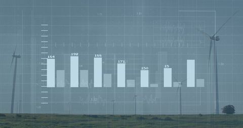 Financial data overlay on wind turbines conceptual design