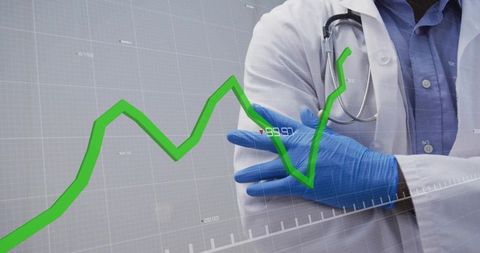 Healthcare professional analyzing growth curve visual data