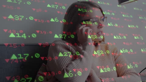 Woman Analyzing Stock Markets Via Smartphone Communication