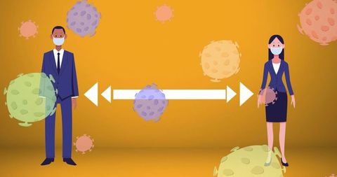 Social Distancing Coronavirus Pandemic Concept Illustration