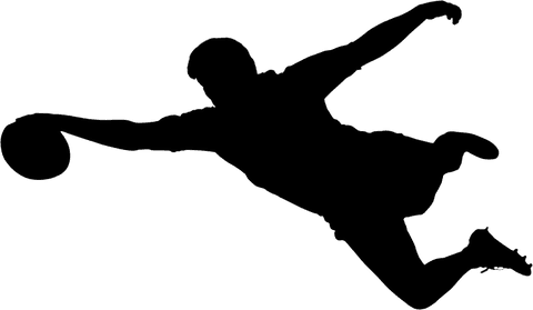 The stout rugby player dives intensely, suspended in mid-air over a transparent background. Ideal for illustrating energetic sports moments in articles or advertisements focusing on rugby, sports gear, and athletic training. Can be incorporated into posters, social media graphics, and marketing materials celebrating athletic performance.