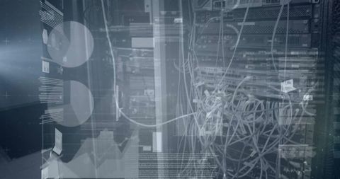 Digital Server Hardware with Abstract Network Overlay - Download Free Stock Images Pikwizard.com