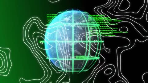 Futuristic Globe with Digital Grid and Contour Lines Signifying Connectivity